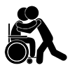 Nursing Care Welfare ｜ Elderly Housing with Care ｜ Wheelchair ｜ Nursing Care-Pictogram ｜ Free Illustration Material