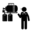 Boiler Engineer ｜ Factory ｜ Worker ｜ Fuel-Pictogram ｜ Free Illustration Material