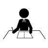 Medical office ｜ Clerk ｜ Women ｜ Document preparation --Pictogram ｜ Free illustration material