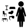 Interior Coordinator ｜ Furniture ｜ Designer ｜ Sense-Pictogram ｜ Free Illustration Material