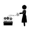 Gardening ｜ Gardening ｜ Flowerbed ｜ Watering flowers --Pictogram ｜ Free illustration material