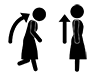 Kyphosis | Stand up ―― Pictogram ｜ Free illustration material