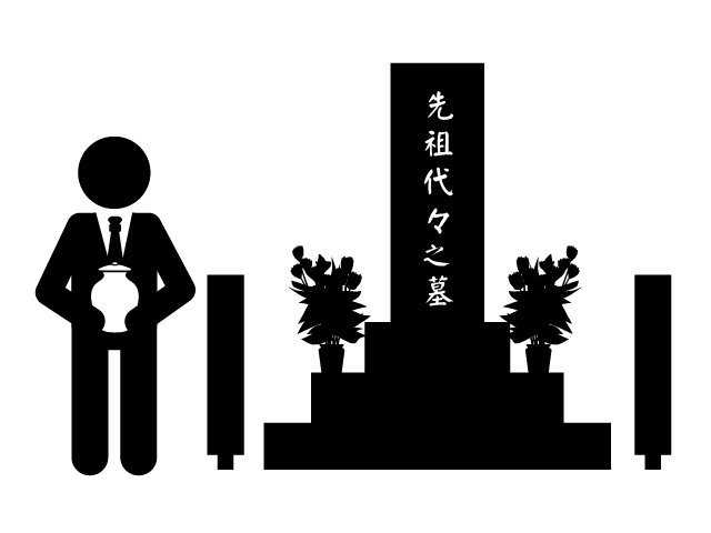 骨壺 墓 葬儀 ピクトグラム フリーイラスト素材