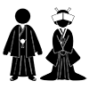 Groom / Bride ｜ Wedding ｜ Japanese Style ｜ Groom-Pictogram ｜ Free Illustration Material