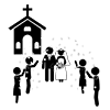 Wedding ｜ Blessing ｜ Petals ｜ Church-Pictogram ｜ Free Illustration Material