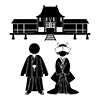 Wedding ｜ Shrine ｜ Groom ｜ Bride-Pictogram ｜ Free Illustration Material