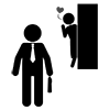 Love ｜ Nice person ｜ Follow me ｜ Men-Pictogram ｜ Free illustration material