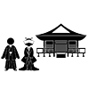 神社結婚式｜妻｜夫｜着物 - ピクトグラム｜フリーイラスト素材