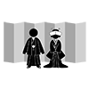 Gold folding screen ｜ Wedding ｜ Reception ｜ Japanese style --Pictogram ｜ Free illustration material