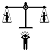 Worried ｜ Two women ｜ Compare ――Pictogram ｜ Free illustration material