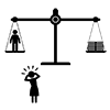 Money ｜ Men ｜ Worry ｜ Compare ――Pictogram ｜ Free Illustration Material