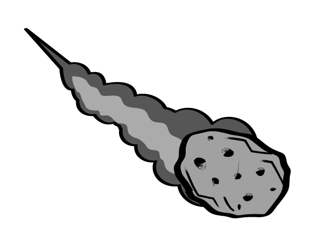 巨大隕石 宇宙 ピクトグラム フリーイラスト素材