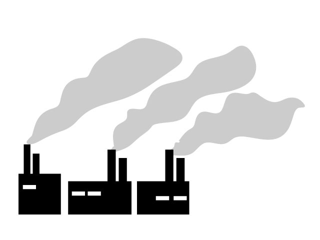 工場の煙 公害 環境破壊 ピクトグラム フリーイラスト素材