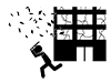 Earthquake | Building | Glass breaks | Evacuation --Pictogram | Free illustration material