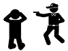 The scene of the criminal arrest | Police board | Current criminal --Pictogram | Free illustration material