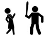 Violence | Frightened Women | Evil Men-Pictograms | Free Illustrations