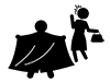 Pervert | Suspicious person | Frightened woman-Pictogram | Free illustration material