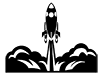 Launch ｜ Rocket --Pictogram ｜ Free Illustration Material