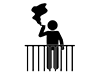 No motivation ｜ Tobacco ｜ Rooftop --Pictogram ｜ Free illustration material