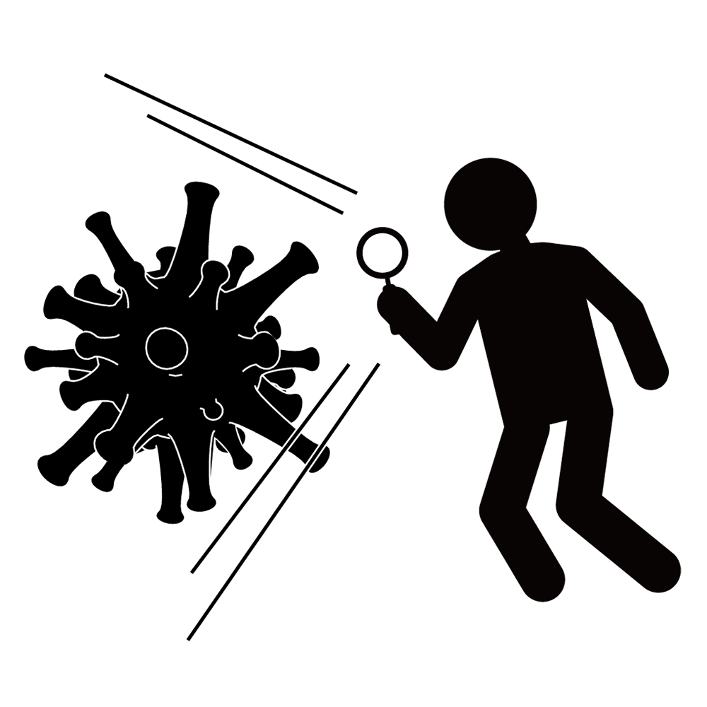 調べる 知識 ウイルス ピクトグラム フリーイラスト素材
