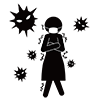 震える｜人物｜女性 - ピクトグラム｜フリーイラスト素材