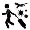 旅行者｜感染者｜空港 - ピクトグラム｜フリーイラスト素材