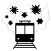 電車｜感染｜ウイルス - ピクトグラム｜フリーイラスト素材