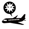 飛行機｜感染者｜ウイルス - ピクトグラム｜フリーイラスト素材